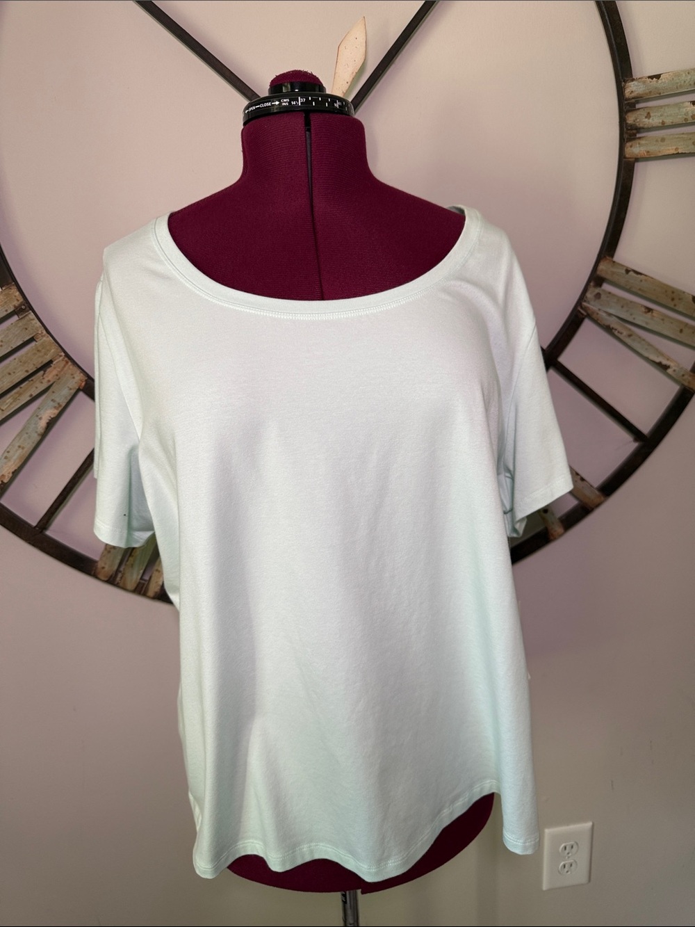 Eileen Fisher Mint Classic Scoop Neck Short Sleeve Top - New
